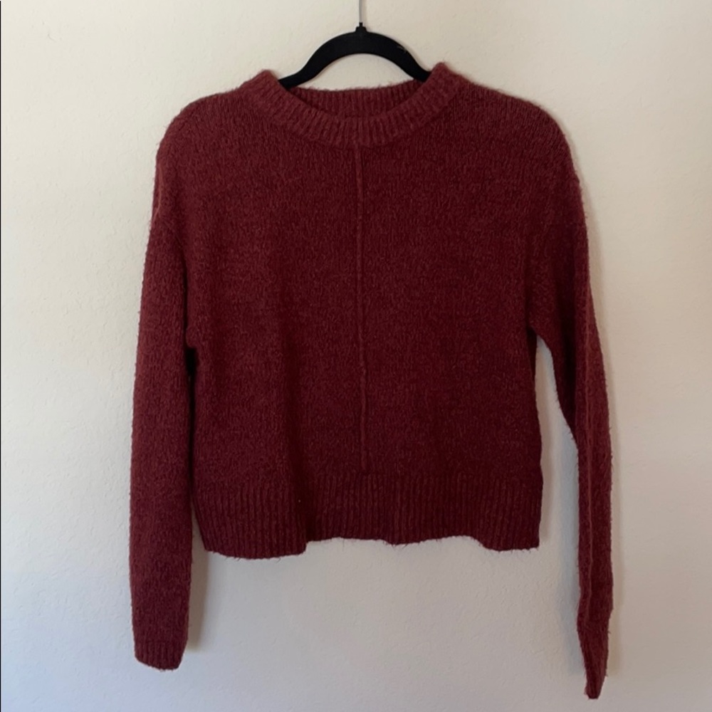 Red fuzzy sweater